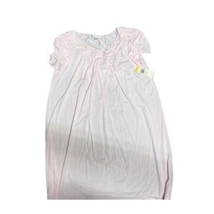 Miss Elaine Classics Pink Nylon Nightgown Medium Embroidered NWT